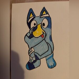 Playful Blue Cartoon Dog Illustration